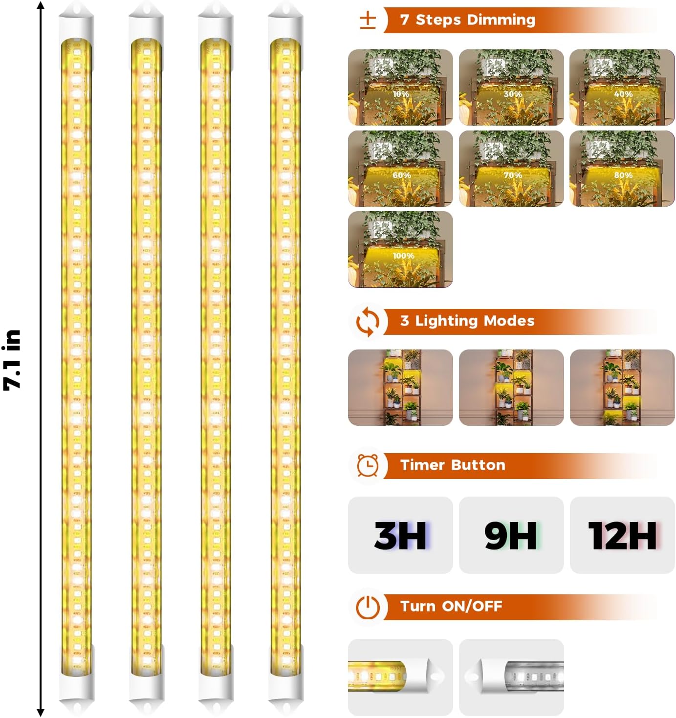 Plant Stand with Grow Light & Shelf