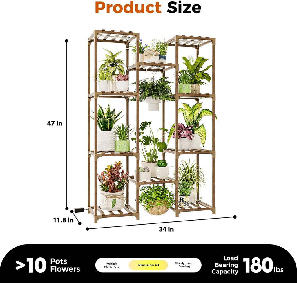 Plant Stand with Grow Light & Shelf